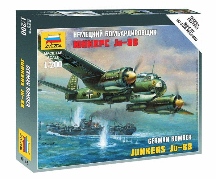 010 - Zvezda - 6186 - Junkers Ju 88 A-4 [snap fit] - primary image