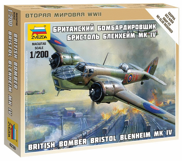 010 - Zvezda - 6230 - Bristol Blenheim Mk IV [snap fit] - primary image