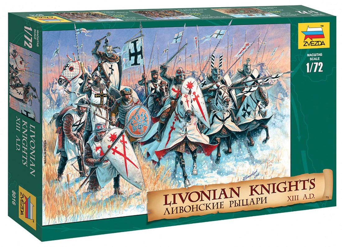 Zvezda 1/72 scale Livonian Knights cavalry warriors plastic model kit ...